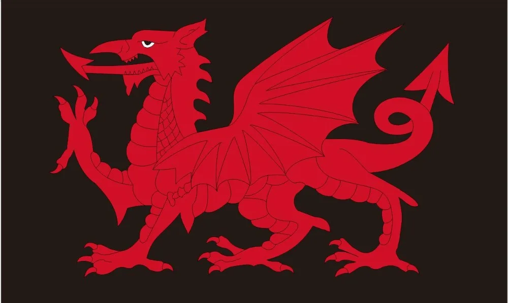 Черный флаг Восточного дракона 90*150 см/128*192 см/192*288 см (2*3 фута/3*5 футов) для