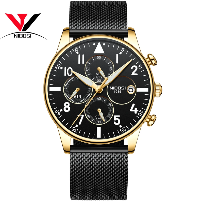 NIBOSI Analog Quartz Watches Men Luxury Brand Stainless Steel Sports Men's Watches Chronograph Waterproof Man Watch 2019 Sport
NIBOSI Analog Quartz Watches Men Luxury Brand Stainless Steel Sports Men's Watches Chronograph Waterproof Man Watch 2019 Sport