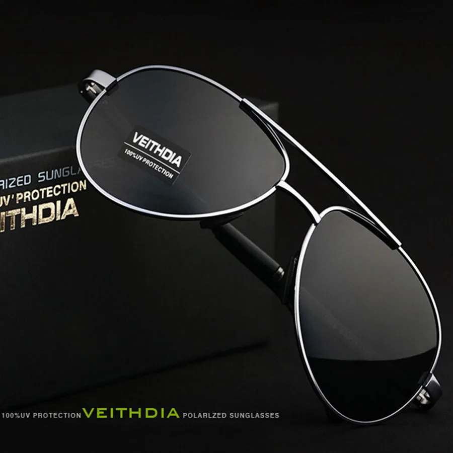 Солнцезащитные очки VEITHDIA UV400 Pilot Yurt мужские поляризованные солнцезащитные с