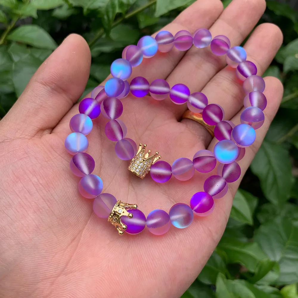 2pcs/set CZ Crown Charms Women Bracelet Stone Bracelet Purple Crystal Moonstone Beads Bracelets For Women Jewelry Accessories
2pcs/set CZ Crown Charms Women Bracelet Stone Bracelet Purple Crystal Moonstone Beads Bracelets For Women Jewelry Accessories