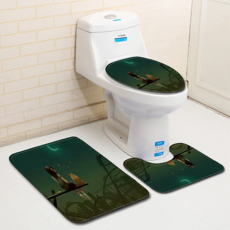 Бесплатная доставка 3 шт. коврик для ванной комнаты с изображением медведя под