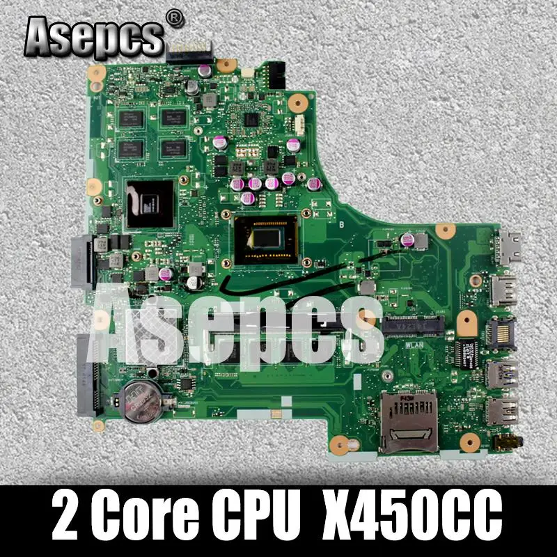 Asepcs X450CC материнская плата для ноутбука For Asus X450C X450 тест оригинальная 2 ядра