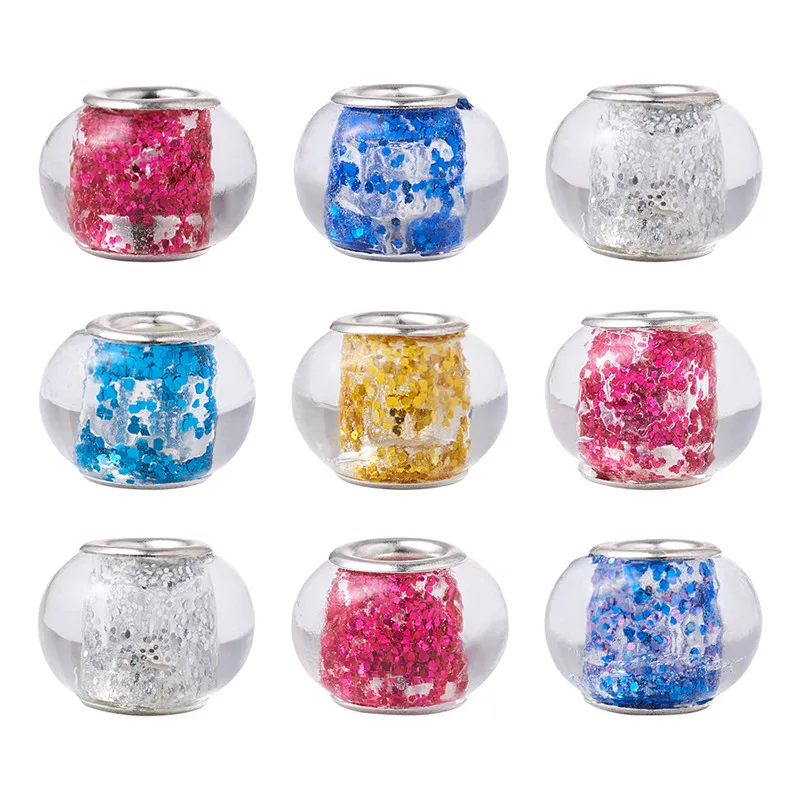 100pcs Handmade Lampwork European Bead Large Hole Beads Glitter Powder Mixed Color for Jewelry Making DIY Bracelet 14x9mm
100pcs Handmade Lampwork European Bead Large Hole Beads Glitter Powder Mixed Color for Jewelry Making DIY Bracelet 14x9mm
