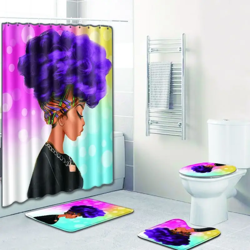 New Shower Curtain Toilet Seat Cover WC Seat Cover Bath Mat Closestool Lid Cover Africa Christmas Decor Bathroom Set 4PCS/SET
New Shower Curtain Toilet Seat Cover WC Seat Cover Bath Mat Closestool Lid Cover Africa Christmas Decor Bathroom Set 4PCS/SET