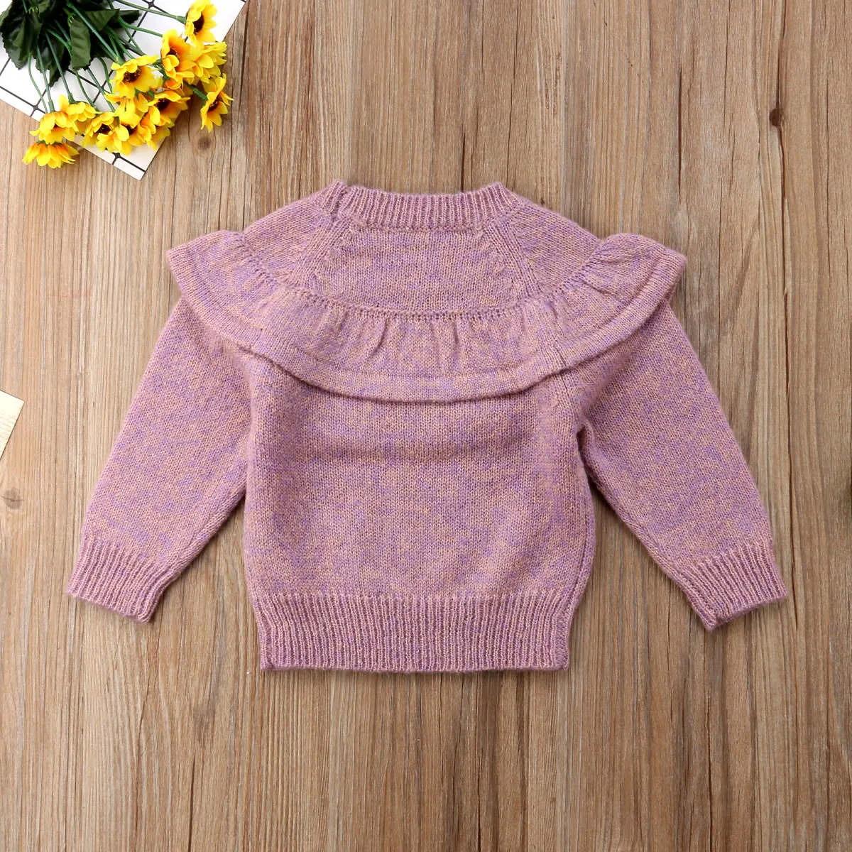 2018 свитер для новорожденных и маленьких девочек Теплый Зимний пуловер с оборками