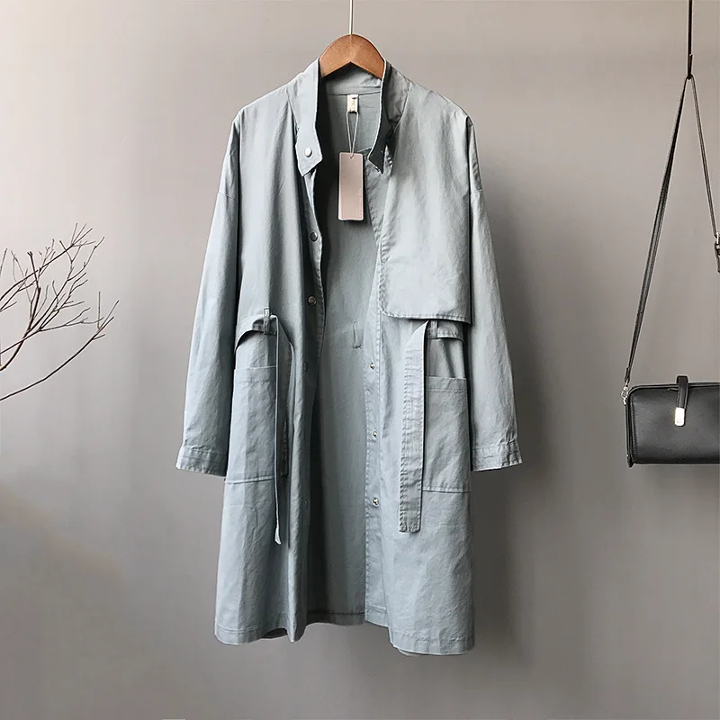 Casual Women Spring Loose Trench Coat 2019 Full Sleeve Stand Collar Windbreaker with Belt Single Breasted Long Autum Trench Coat
Casual Women Spring Loose Trench Coat 2019 Full Sleeve Stand Collar Windbreaker with Belt Single Breasted Long Autum Trench Coat