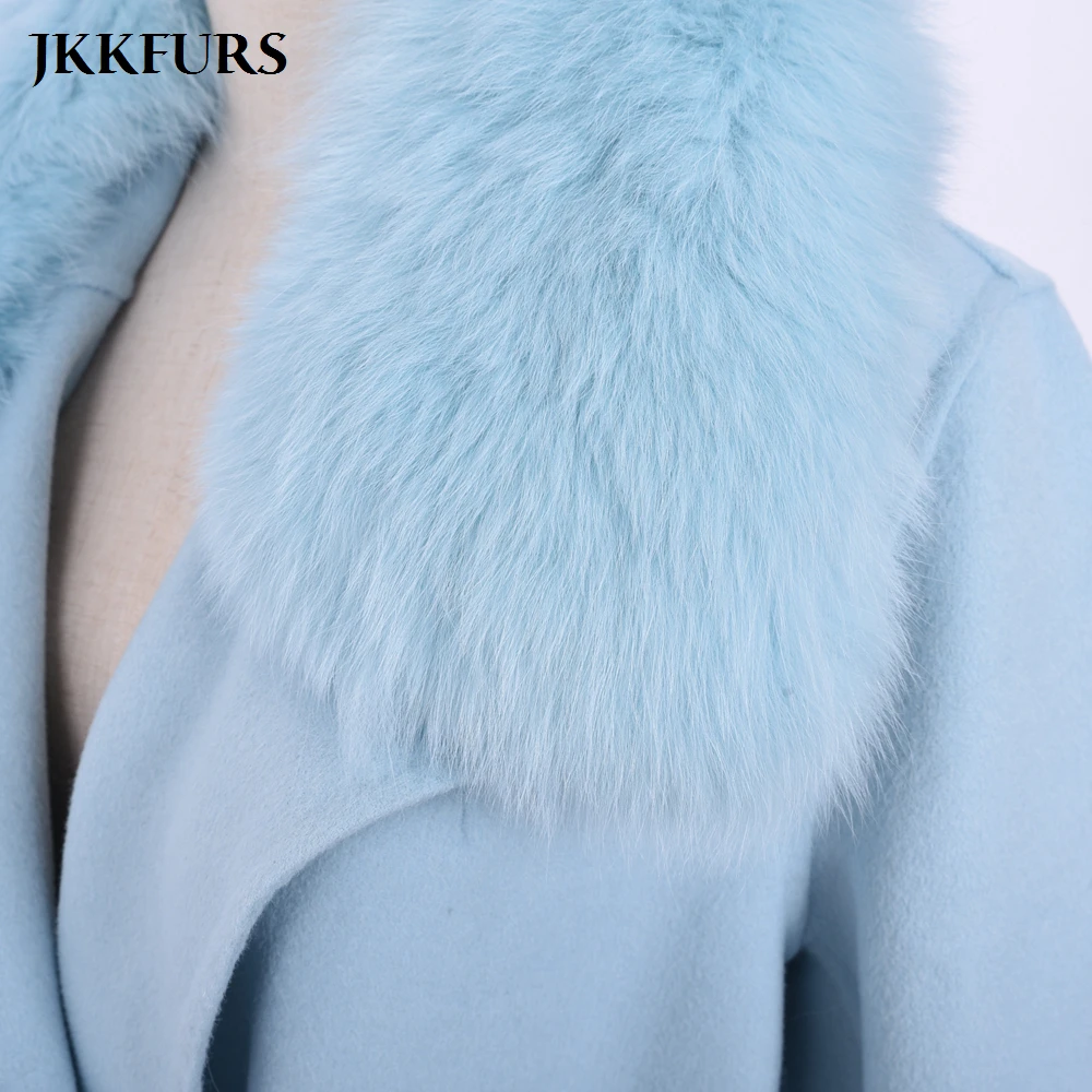 Fashion Wool Coat Luxury Fox Fur Collar Genuine Real Fox Fur Fluffy Long Style Winter Spring Warm Jacket Top Quality S7519
Fashion Wool Coat Luxury Fox Fur Collar Genuine Real Fox Fur Fluffy Long Style Winter Spring Warm Jacket Top Quality S7519