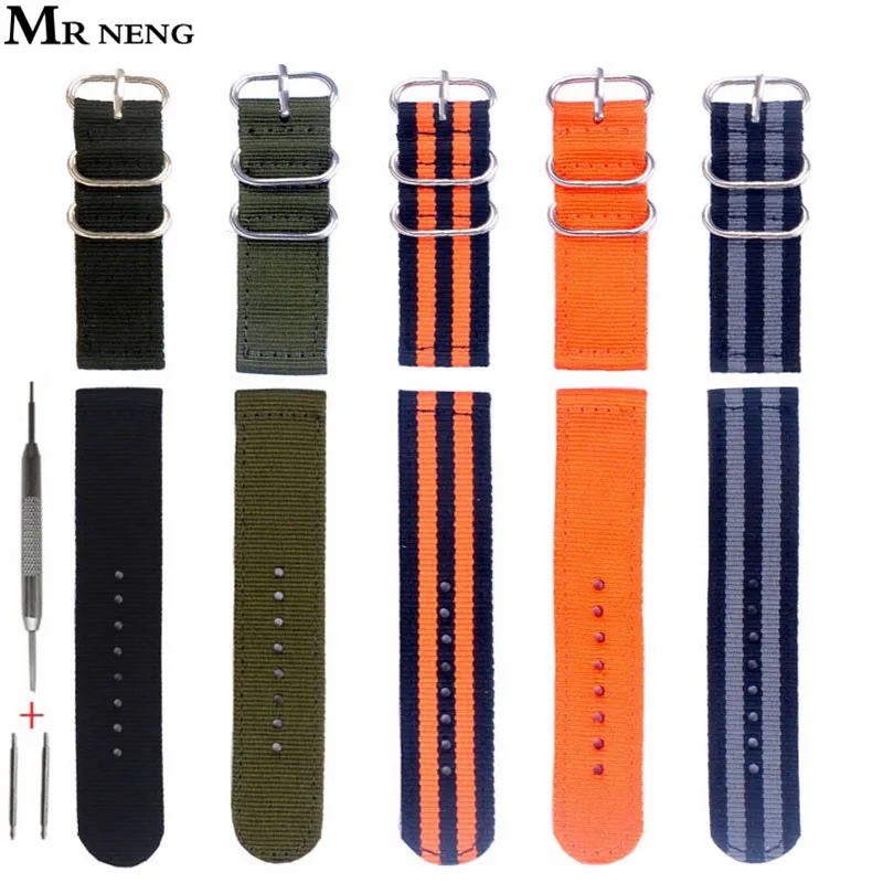 MR NENG Brand For ZULU 5 Ring Nylon NATO Strap 18mm 20mm 22mm Watchband 24mm For G10 Watch Strap Black Orange Green Color Choose
MR NENG Brand For ZULU 5 Ring Nylon NATO Strap 18mm 20mm 22mm Watchband 24mm For G10 Watch Strap Black Orange Green Color Choose