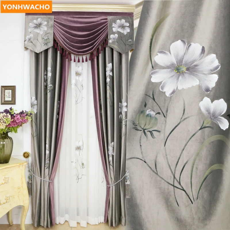 Custom curtains painted Chinese classical high-grade flannel sliver grey velvet cloth blackout curtain tulle valance drapes N913
Custom curtains painted Chinese classical high-grade flannel sliver grey velvet cloth blackout curtain tulle valance drapes N913