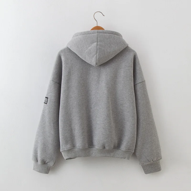 Fashion embroidery hoodies women hooded single breasted fleece lining sweatshirts new 2019 autumn winter
Fashion embroidery hoodies women hooded single breasted fleece lining sweatshirts new 2019 autumn winter