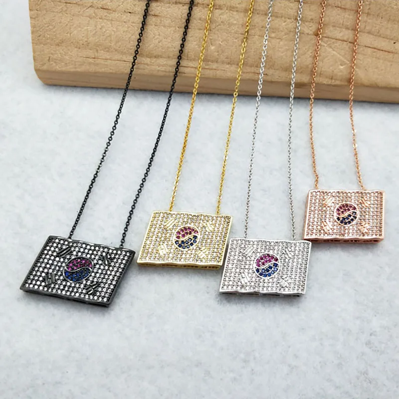 5 Pieces Micro Pave Crystal Cubic Zirconia Pendant handcrafted Charm women Jewelry Finding,Korean flag Necklace NK336
5 Pieces Micro Pave Crystal Cubic Zirconia Pendant handcrafted Charm women Jewelry Finding,Korean flag Necklace NK336