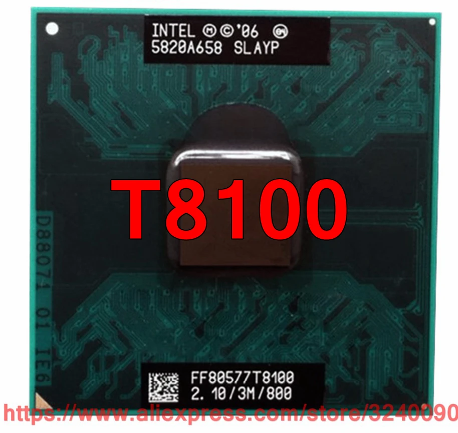 Оригинальный процессор lntel Core 2 Duo T8100 (3M кэш 10 ГГц 800 МГц FSB двухъядерный) для