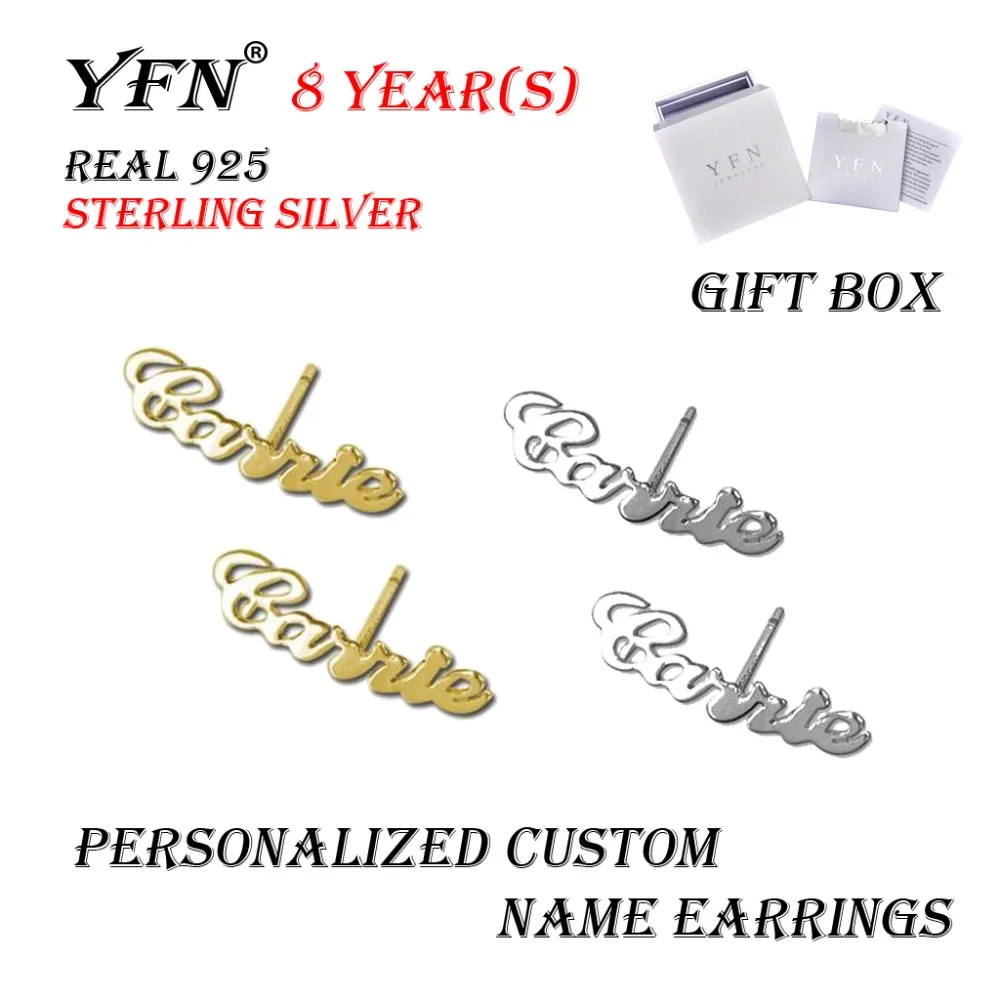 YFN Brand Sterling Silver Custom Personalized Stub Name Stud Earrings With Gift Box
YFN Brand Sterling Silver Custom Personalized Stub Name Stud Earrings With Gift Box