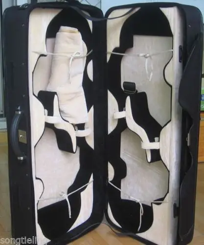 Strong black violin case for 4pcs violins.4 bow holders