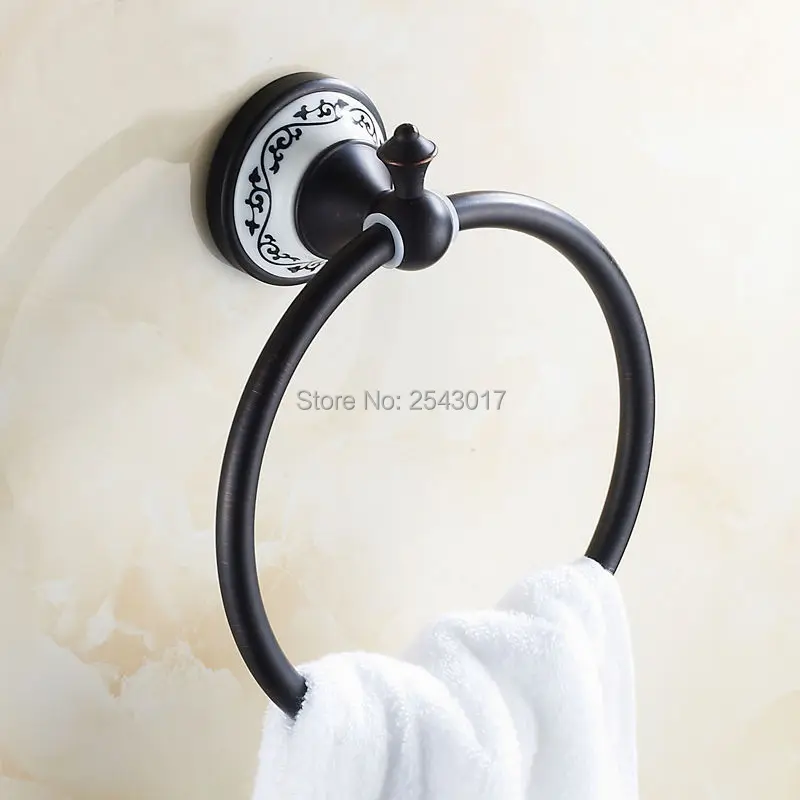 Newly High Quality Bathroom Accessories Towel Ring Black Ceramic Wall Mounted Towel Holder Classic European Style ZR2210
Newly High Quality Bathroom Accessories Towel Ring Black Ceramic Wall Mounted Towel Holder Classic European Style ZR2210