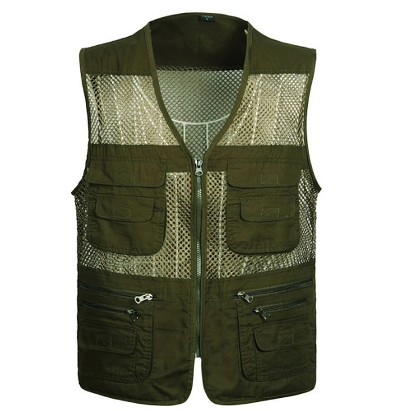Summer Thin Mesh Vest Men Casual Sleeveless Jacket Men Tactical Vest Male With Many Pockets Fishing Waistcoat chaleco hombre
Summer Thin Mesh Vest Men Casual Sleeveless Jacket Men Tactical Vest Male With Many Pockets Fishing Waistcoat chaleco hombre