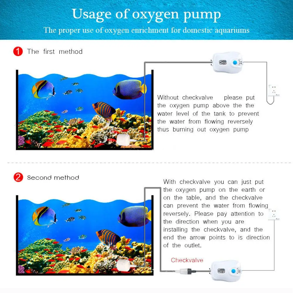 AsyPets AC DC Dual Use Oxygen Pump Air Pump for Aquarium & Fish Tank Aquarium Oxygen Pump-30