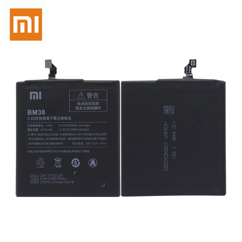 

For Xiaomi Mi4s Mi 4S M4S New Li-ion Replacement Battery BM38 Authenic Batteries 3210mAh free shipping