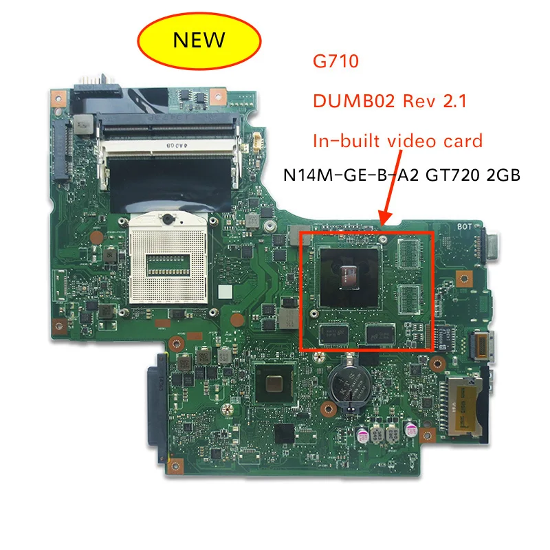 100% новая материнская плата для ноутбука Lenovo G710 с Nvidia N14M GE B A2 GT720 2 Гб