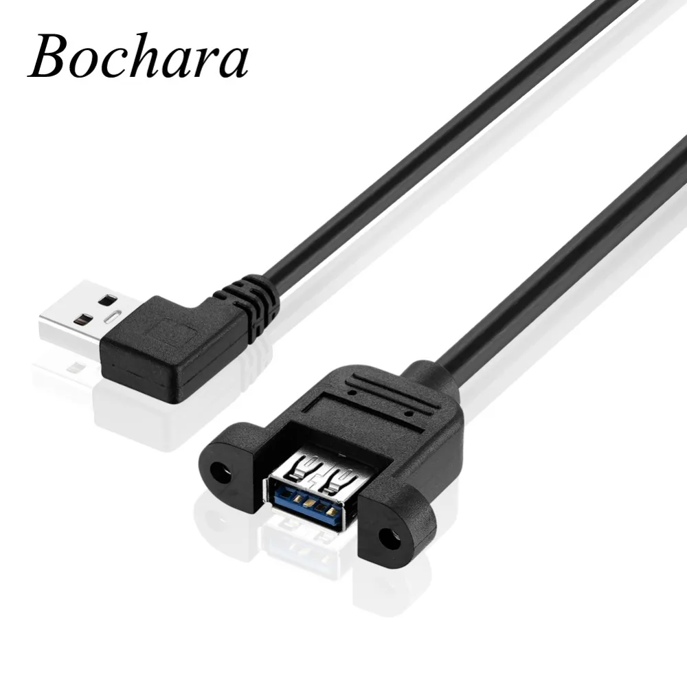 Bochara 90degree to Left USB3.0 Extension Cable Male to Female M/F Shielded With Screw Panel Mount 30cm 50cm
Bochara 90degree to Left USB3.0 Extension Cable Male to Female M/F Shielded With Screw Panel Mount 30cm 50cm