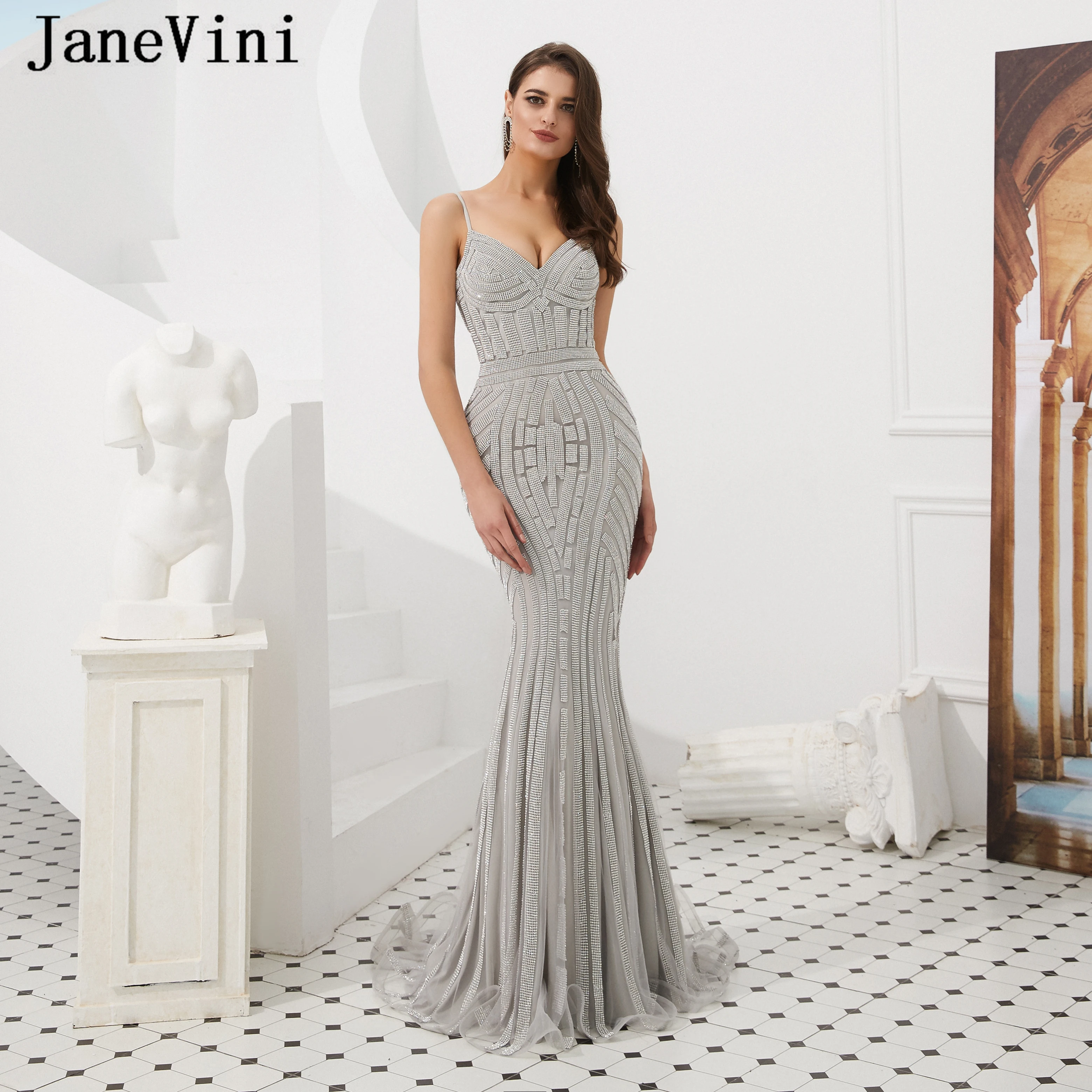 JaneVini Luxury Beaded Dubai Long Evening Dresses for Women 2019 Spaghetti Straps Sexy Mermaid Muslim Prom Gowns Robe De Soiree
JaneVini Luxury Beaded Dubai Long Evening Dresses for Women 2019 Spaghetti Straps Sexy Mermaid Muslim Prom Gowns Robe De Soiree