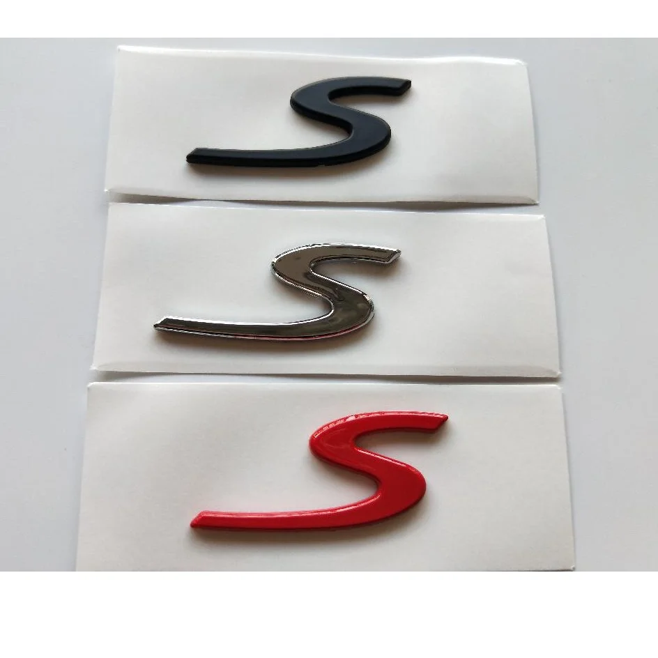 Хромированные черные красные буквы S автомобильные накладки для багажника