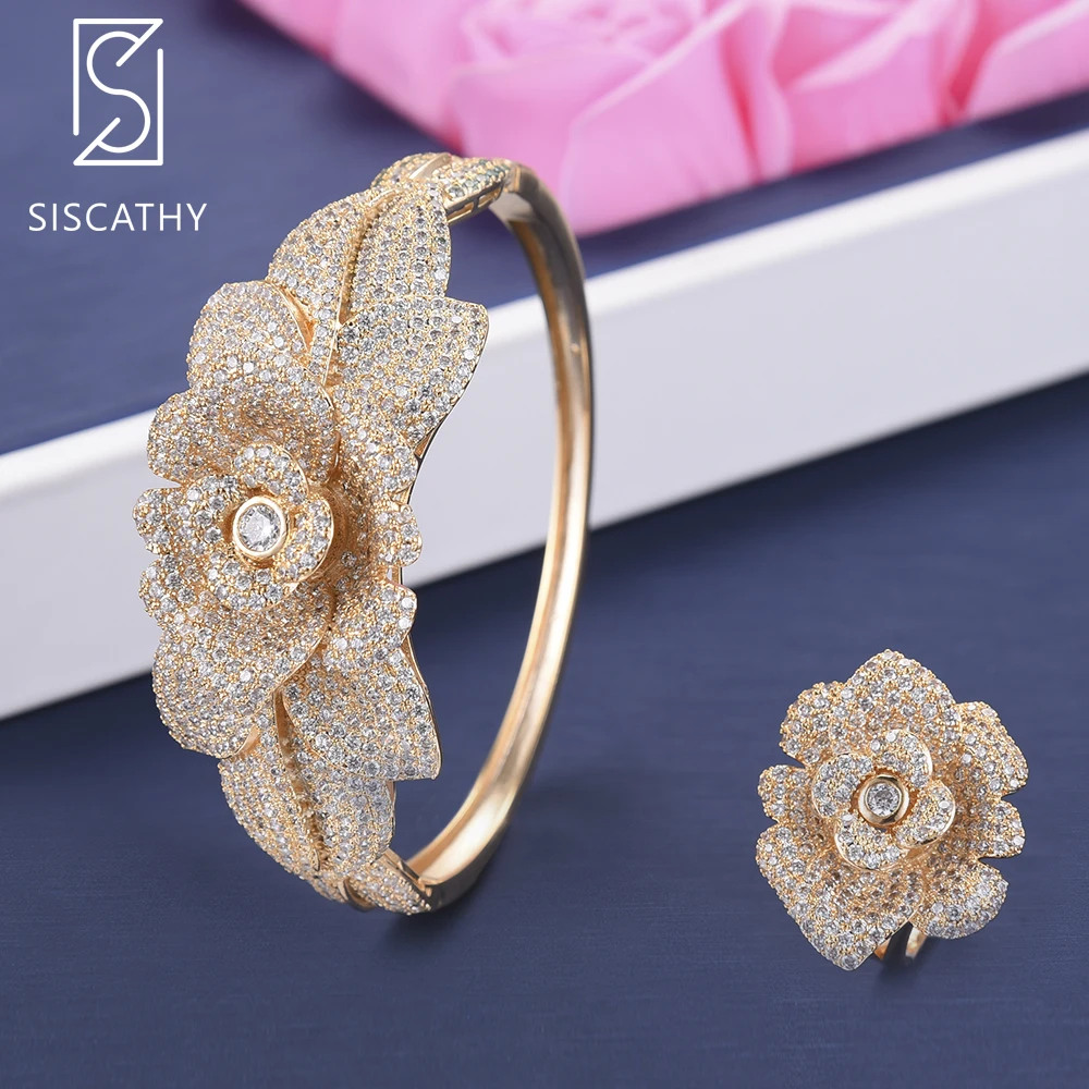 SISCATHY 2019 Luxury Flower flos chrysanthemi Shape CZ Jewelry Sets Collar Necklace Earrings Bangle Resizable Ring Jewelry Sets
SISCATHY 2019 Luxury Flower flos chrysanthemi Shape CZ Jewelry Sets Collar Necklace Earrings Bangle Resizable Ring Jewelry Sets
