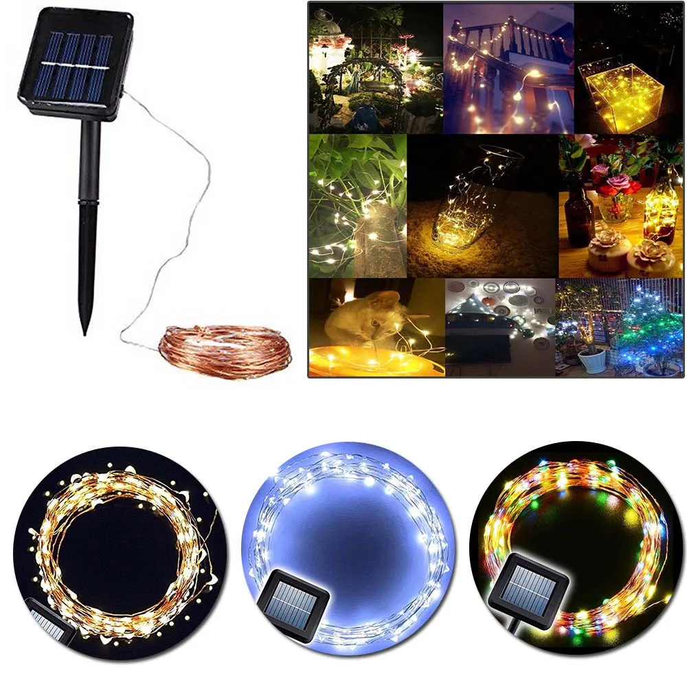 10m/100led Solar Starry String Lights 33 Feet Copper RGB/White/Warm White Outdoor Lights Ambiance Lighting for Garden Christmas
10m/100led Solar Starry String Lights 33 Feet Copper RGB/White/Warm White Outdoor Lights Ambiance Lighting for Garden Christmas