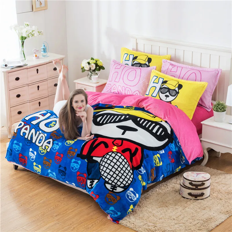2016 New Style Flannel High-grade Keep Warm Thickening Coral Cashmere Bedding Sets 4 PCS Full/Queen Size Duvet Cover Cute Design
2016 New Style Flannel High-grade Keep Warm Thickening Coral Cashmere Bedding Sets 4 PCS Full/Queen Size Duvet Cover Cute Design