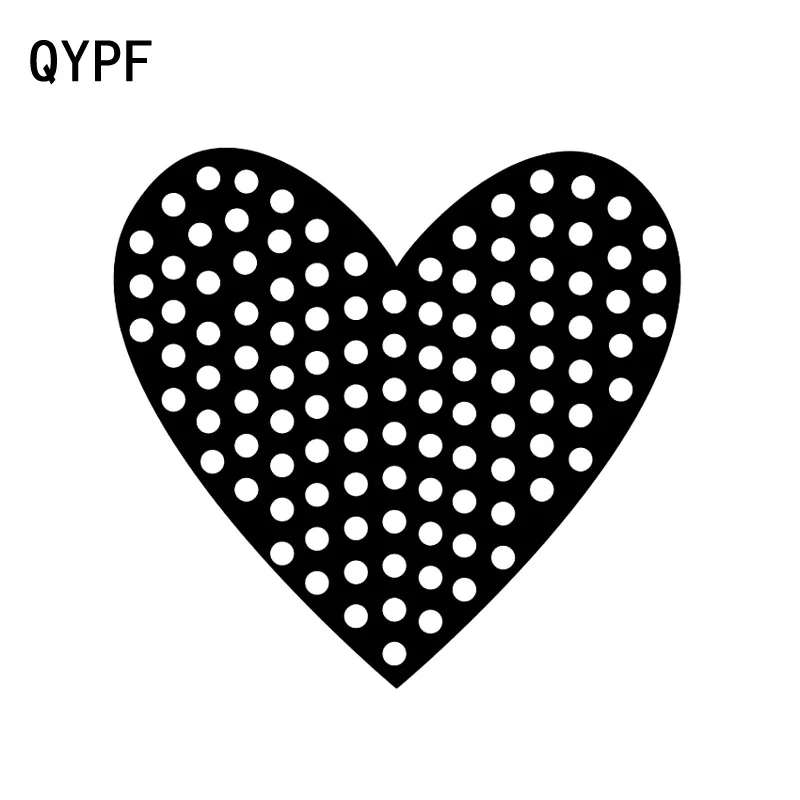 

QYPF 15,5 см * 14,8 см Красивая Любовь Сердце виниловая Автомобильная Наклейка на ветровое стекло черный/серебристый C15-0710