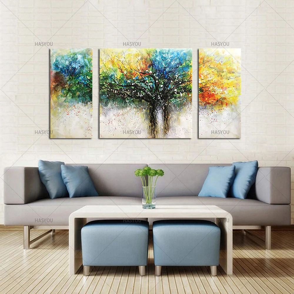 New Arrived 3 Panels 100% Handmade Wall Art Decorative Colorful Life of Tree Picture Canvas Oil Painting For Living Room Gifts
New Arrived 3 Panels 100% Handmade Wall Art Decorative Colorful Life of Tree Picture Canvas Oil Painting For Living Room Gifts