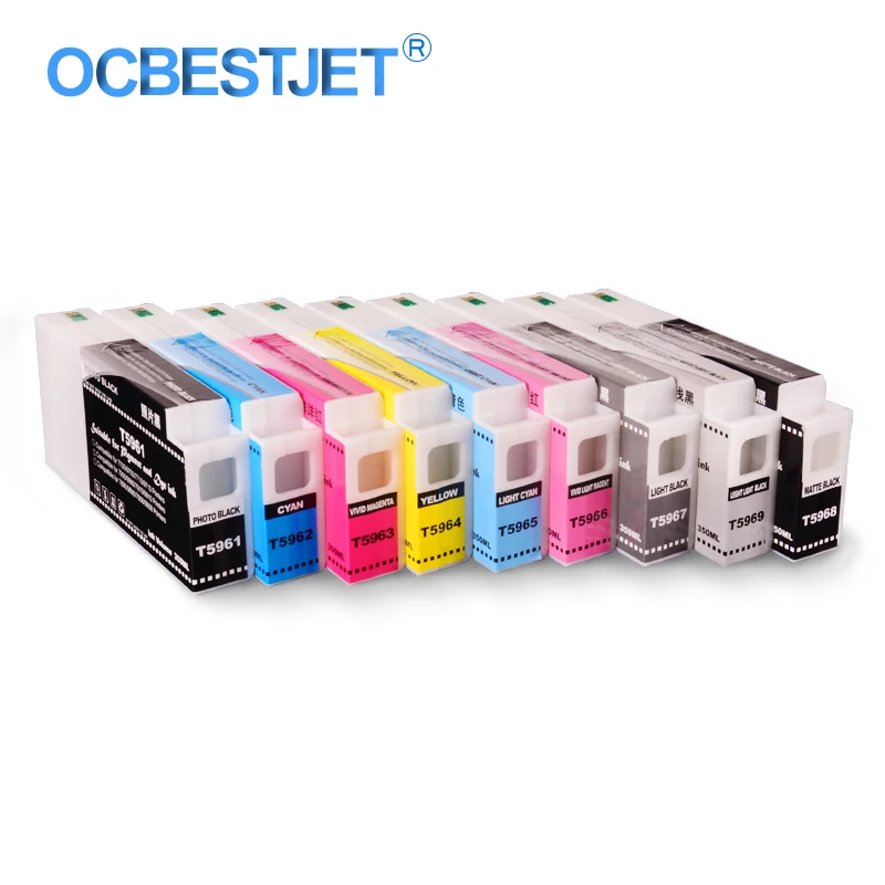 9Colors/Set T5961-T5969 Compatible Ink Cartridge Filled With 350ML Pigment Ink For Epson Stylus Pro 7890 9890 Printer 350ML/PC
9Colors/Set T5961-T5969 Compatible Ink Cartridge Filled With 350ML Pigment Ink For Epson Stylus Pro 7890 9890 Printer 350ML/PC