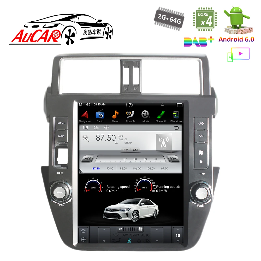Система GPS навигации Tesla Style 6 0 дюйма Android 12 1 для Toyota Prado 2014 2017 радио с Bluetooth и Wi Fi 4G