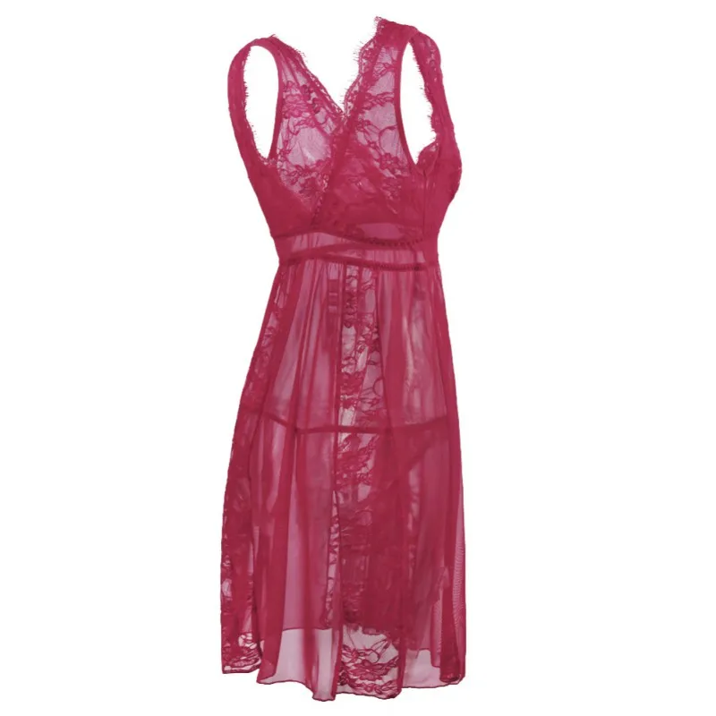 Sexy Lingerie Sleep Dress Women Nightgown Camisola Sleepwear Purple Wine Red Black Dresses Deep V Neck Backless Night Dress
Sexy Lingerie Sleep Dress Women Nightgown Camisola Sleepwear Purple Wine Red Black Dresses Deep V Neck Backless Night Dress
