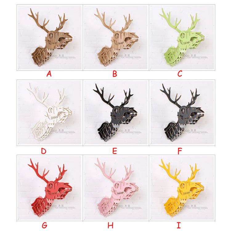1 set 9 Color Nordic Style Wooden DIY Deer Head Wall Hanging Wood Animals Head Crafts For Art Home Wall Decoration IW-WD018
1 set 9 Color Nordic Style Wooden DIY Deer Head Wall Hanging Wood Animals Head Crafts For Art Home Wall Decoration IW-WD018