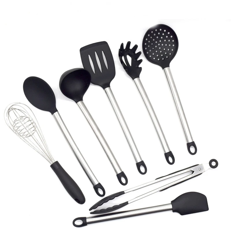 Stainless steel handle silica gel kitchenware set silicone cooking tool sets 8pcs/set
Stainless steel handle silica gel kitchenware set silicone cooking tool sets 8pcs/set