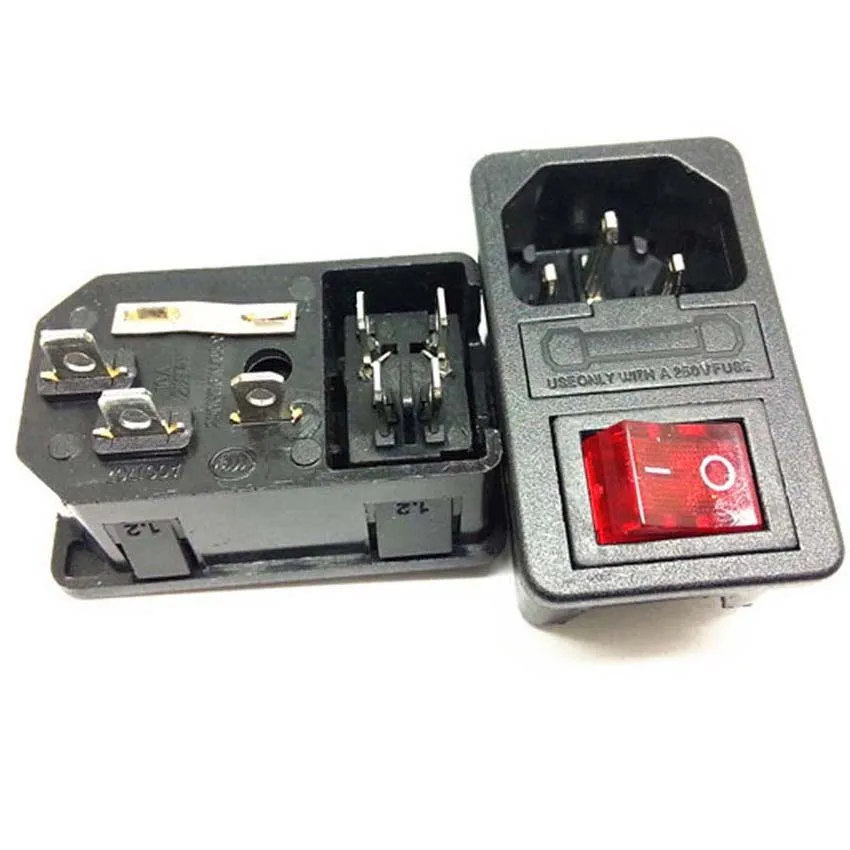 Высокое качество черный IEC320 C14 C13 10A 250 В 4 контакта UPS PDU розетка с держателем