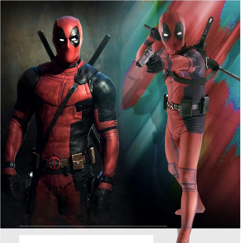 New Deadpool Costume Adult Man Spandex Lycra Zentai Bodysuit Halloween Cosplay Suit Belt Headwear Mask Sword holster With Knife
New Deadpool Costume Adult Man Spandex Lycra Zentai Bodysuit Halloween Cosplay Suit Belt Headwear Mask Sword holster With Knife