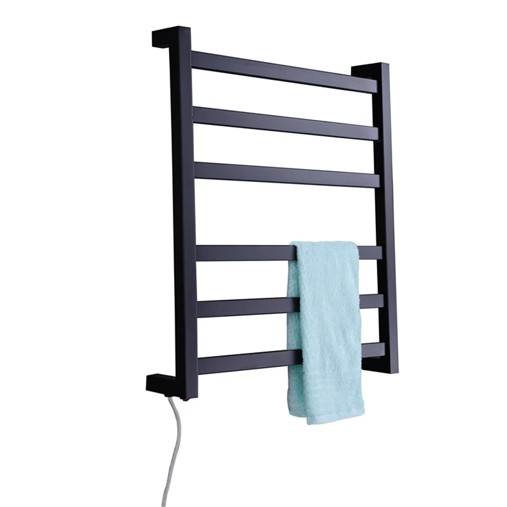 

Free Shipping Stainless Steel Electric Wall Mounted Towel Warmer ,Bathroom Accessories Racks,Black Heated Towel Rail HZ-942B