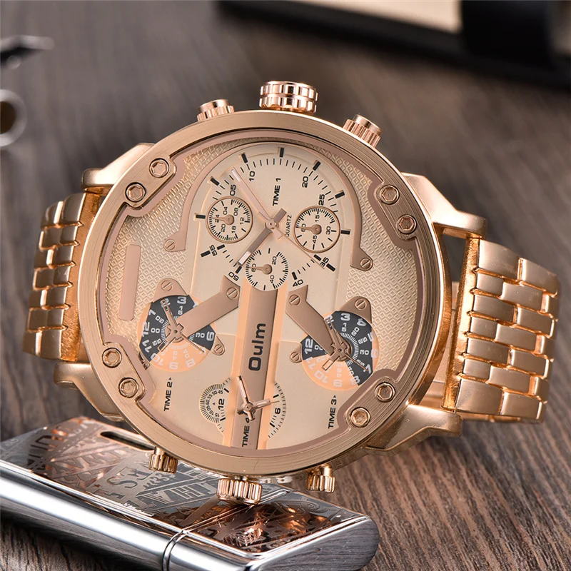 Oulm Huge Two Time Zone Men's Watches Top Luxury Brand Male Quartz Big Size Watch Individuality Large Men Military Wristwatch
Oulm Huge Two Time Zone Men's Watches Top Luxury Brand Male Quartz Big Size Watch Individuality Large Men Military Wristwatch