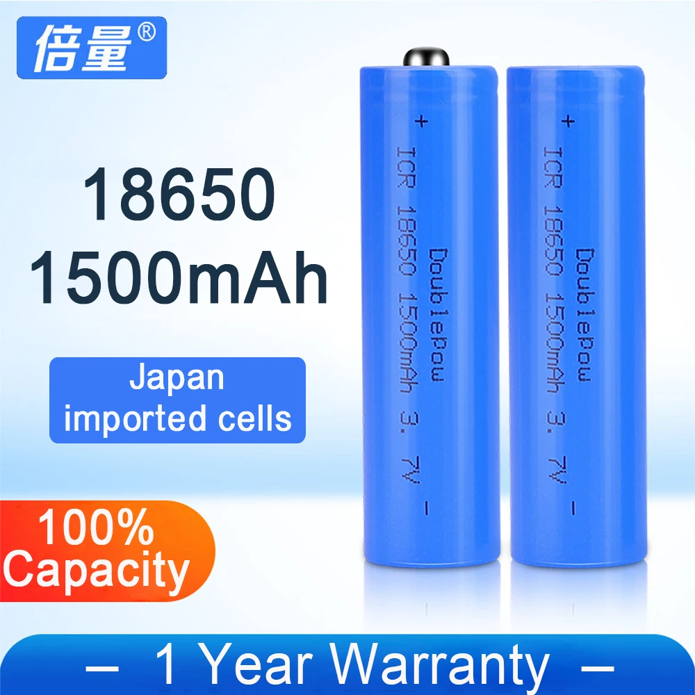 Doublepow High Quality 18650 Rechargeable Battery For Flashlight Loudspeaker Radio Fan etc 1500mAh Lithium ion Batteries
Doublepow High Quality 18650 Rechargeable Battery For Flashlight Loudspeaker Radio Fan etc 1500mAh Lithium ion Batteries