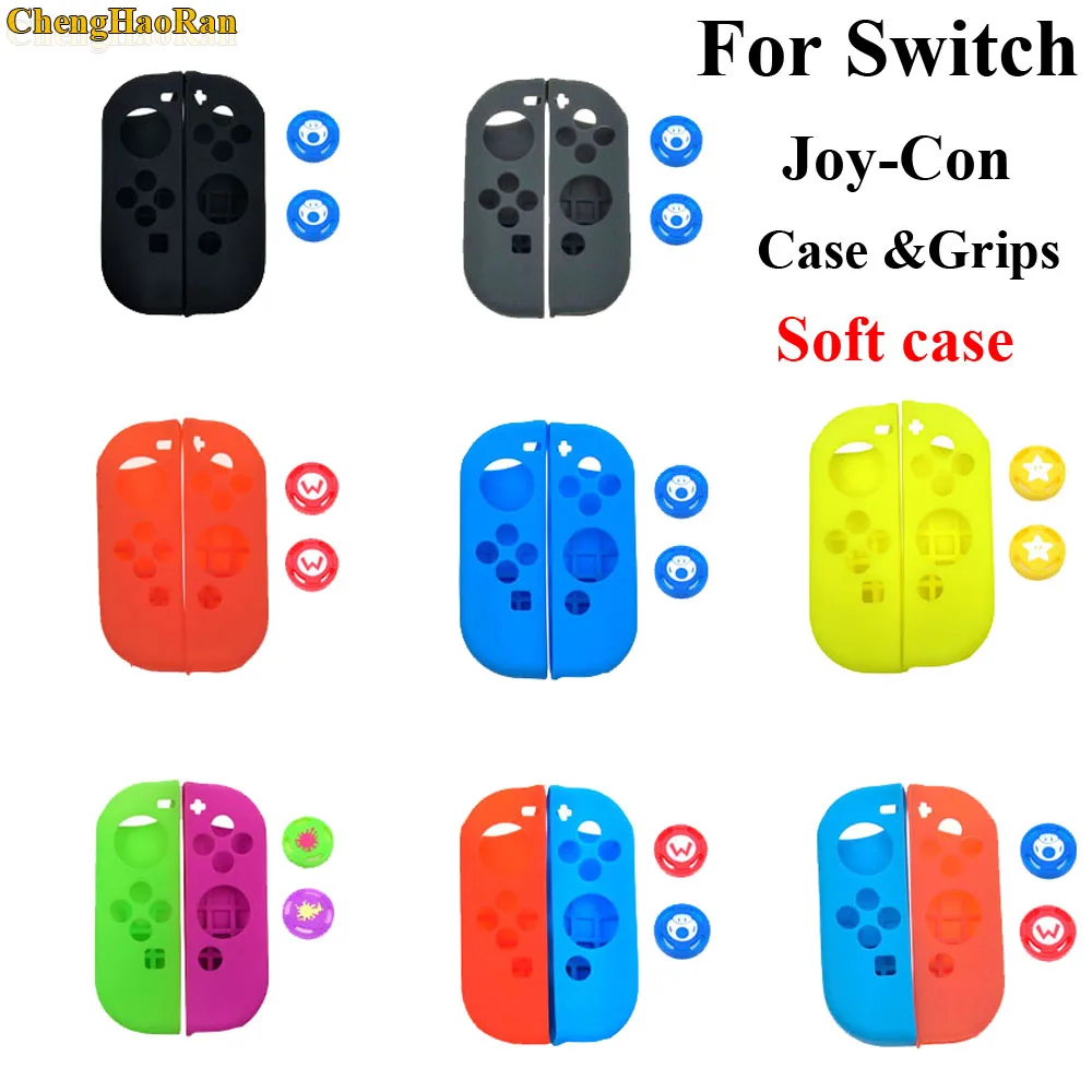 1 set Soft Silicone Protective Skin Case + 2pcs Handle Grips Joystick Caps Cover for Nintendo Switch NS Joy-Con Controller
1 set Soft Silicone Protective Skin Case + 2pcs Handle Grips Joystick Caps Cover for Nintendo Switch NS Joy-Con Controller