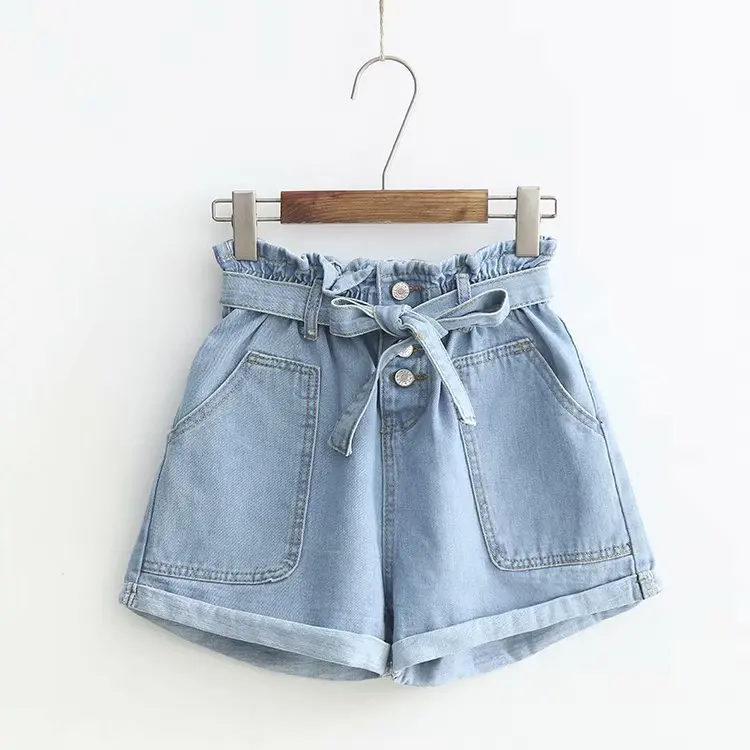 Denim Shorts Women 2019 Fashion New Tie Waist Solid Denim Shorts Summer Casual Button High Waist Short Pants Blue
Denim Shorts Women 2019 Fashion New Tie Waist Solid Denim Shorts Summer Casual Button High Waist Short Pants Blue