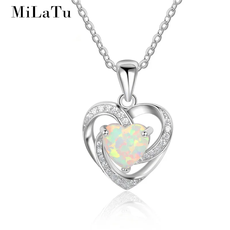 Genuine 925 Sterling Silver Opal & CZ Stone Choker Necklace Women Heart Necklace Statement Jewelry Gift Bijoux NE506S
Genuine 925 Sterling Silver Opal & CZ Stone Choker Necklace Women Heart Necklace Statement Jewelry Gift Bijoux NE506S