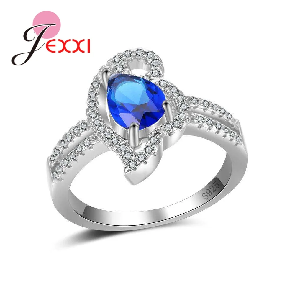 New Fashion Women Female 925 Sterling Silver Needle Geometric Ring 4 Colour Water Drop Fine Crystal For Party Wedding Jewelry
New Fashion Women Female 925 Sterling Silver Needle Geometric Ring 4 Colour Water Drop Fine Crystal For Party Wedding Jewelry