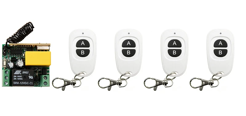 AC220V 1CH 10A RF Wireless Switch Relay Receiver Remote Controllers & White AB keys Waterproof Transmitter /lamp/ window
AC220V 1CH 10A RF Wireless Switch Relay Receiver Remote Controllers & White AB keys Waterproof Transmitter /lamp/ window