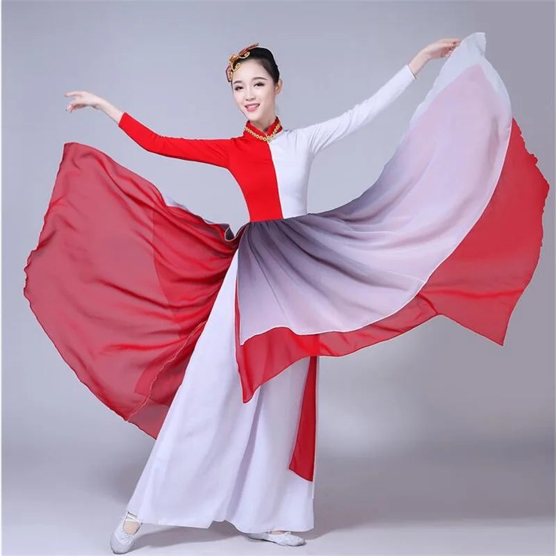 Classical dance men and women costumes elegant Chinese folk style square dance fan dance Yangko Water Ink performance clothing
Classical dance men and women costumes elegant Chinese folk style square dance fan dance Yangko Water Ink performance clothing