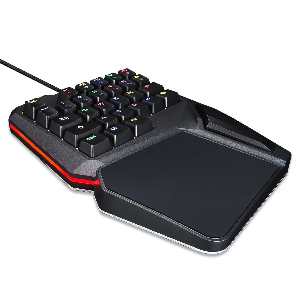 G10 игровая клавиатура с Красочная светодиодная подсветка 29 ключи одной рукой