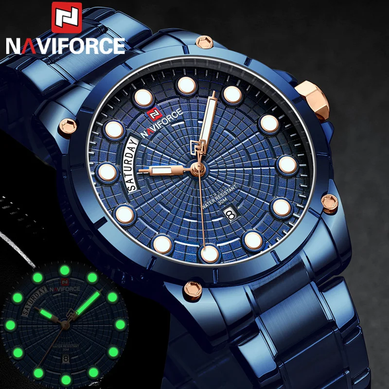 Relogio Masculino NAVIFORCE мужские часы спортивные водонепроницаемые наручные военные