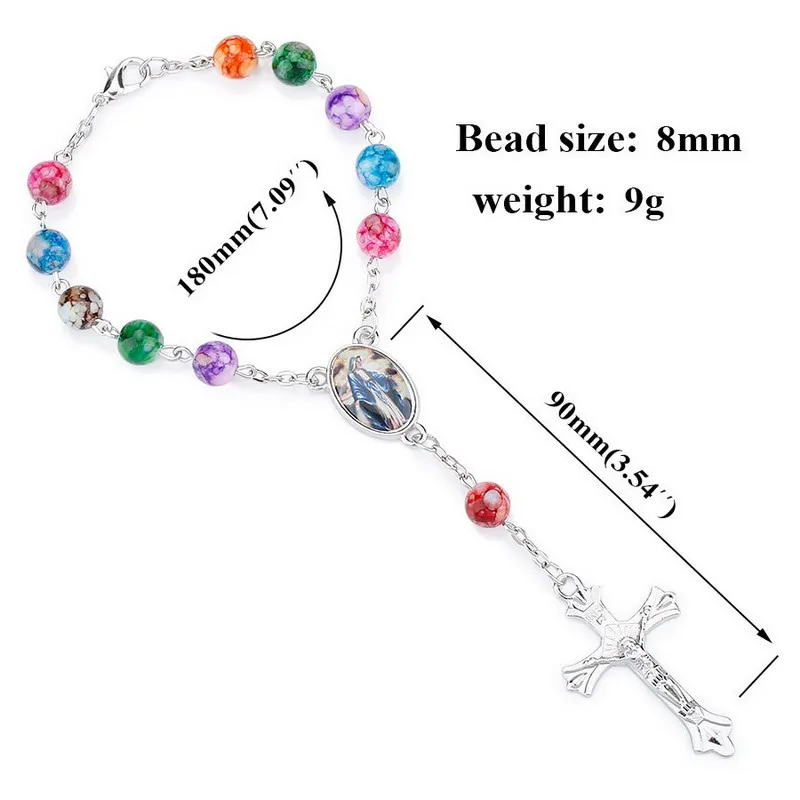12PC Catholic Rosary Cross Pendant Necklace Statement Colorful Acrylic Crystal Beads Prayer Religious Necklace For Women
12PC Catholic Rosary Cross Pendant Necklace Statement Colorful Acrylic Crystal Beads Prayer Religious Necklace For Women